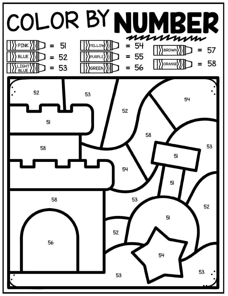 193 Summer Coloring by Numbers Printable 25