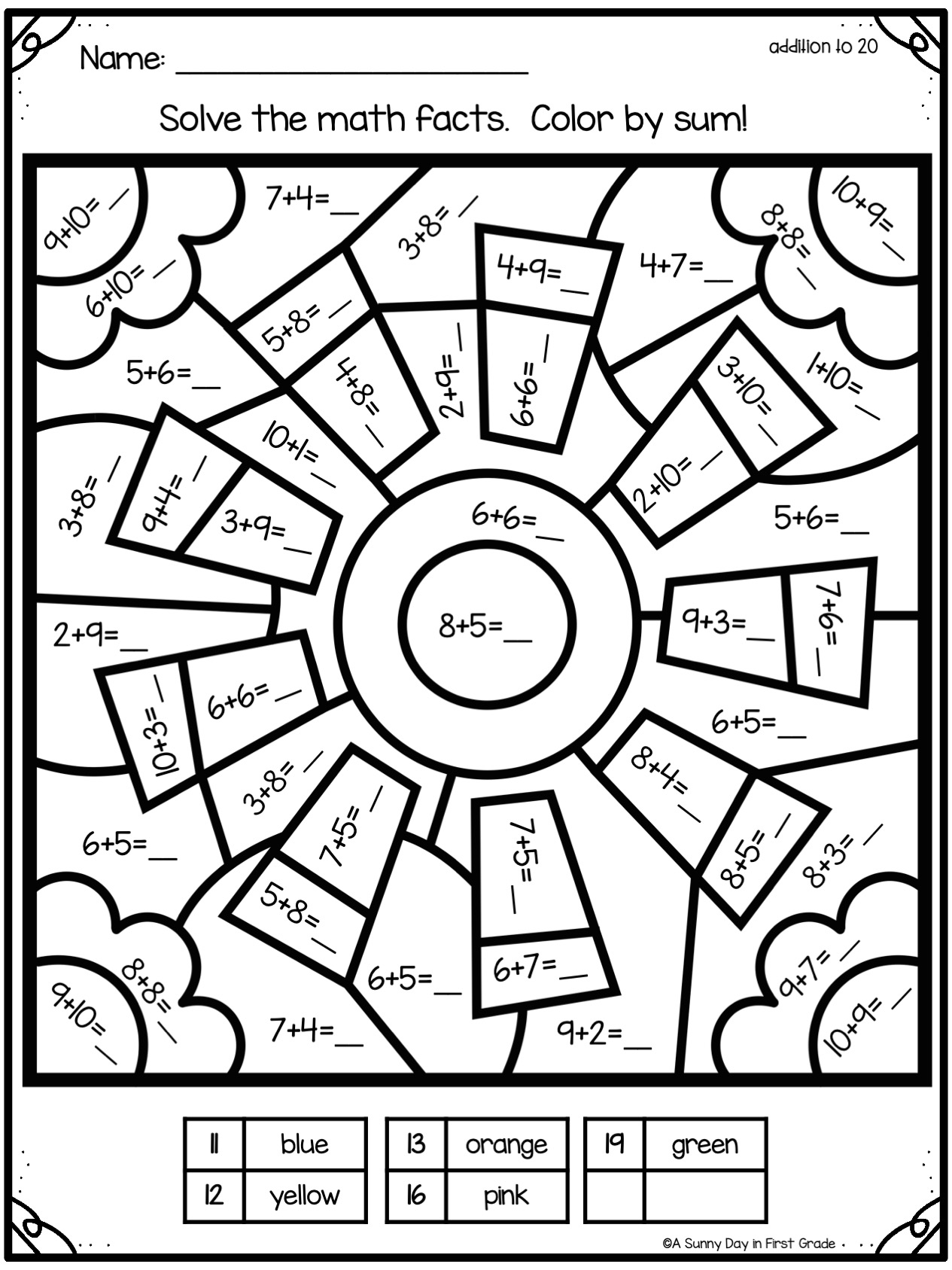 193 Summer Coloring by Numbers Printable 27