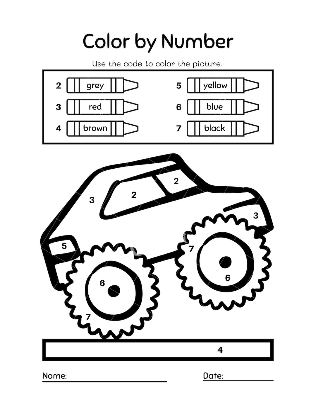 193 Summer Coloring by Numbers Printable 47