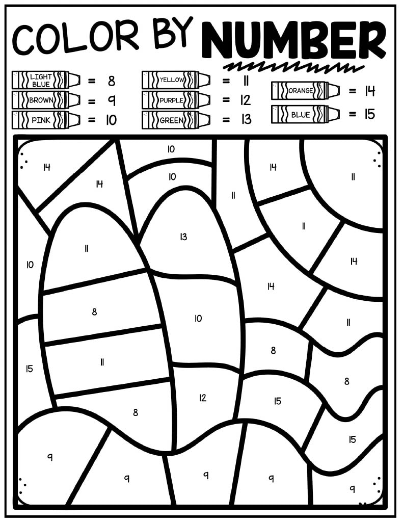 193 Summer Coloring by Numbers Printable 5