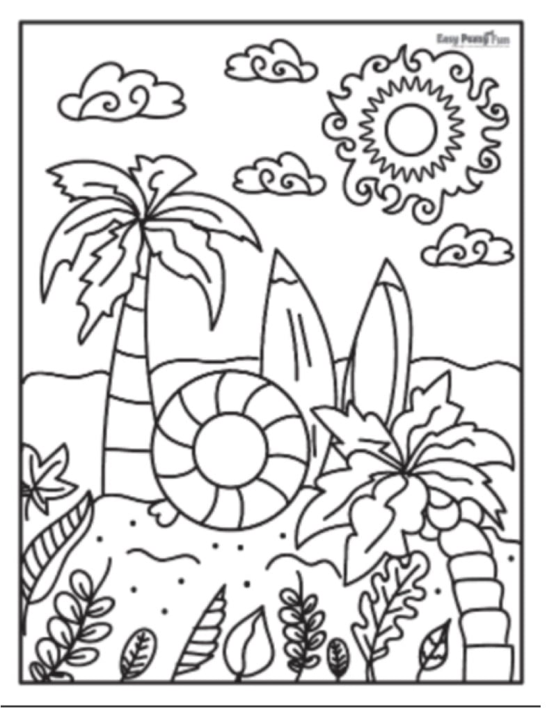 193 Summer Coloring by Numbers Printable 50