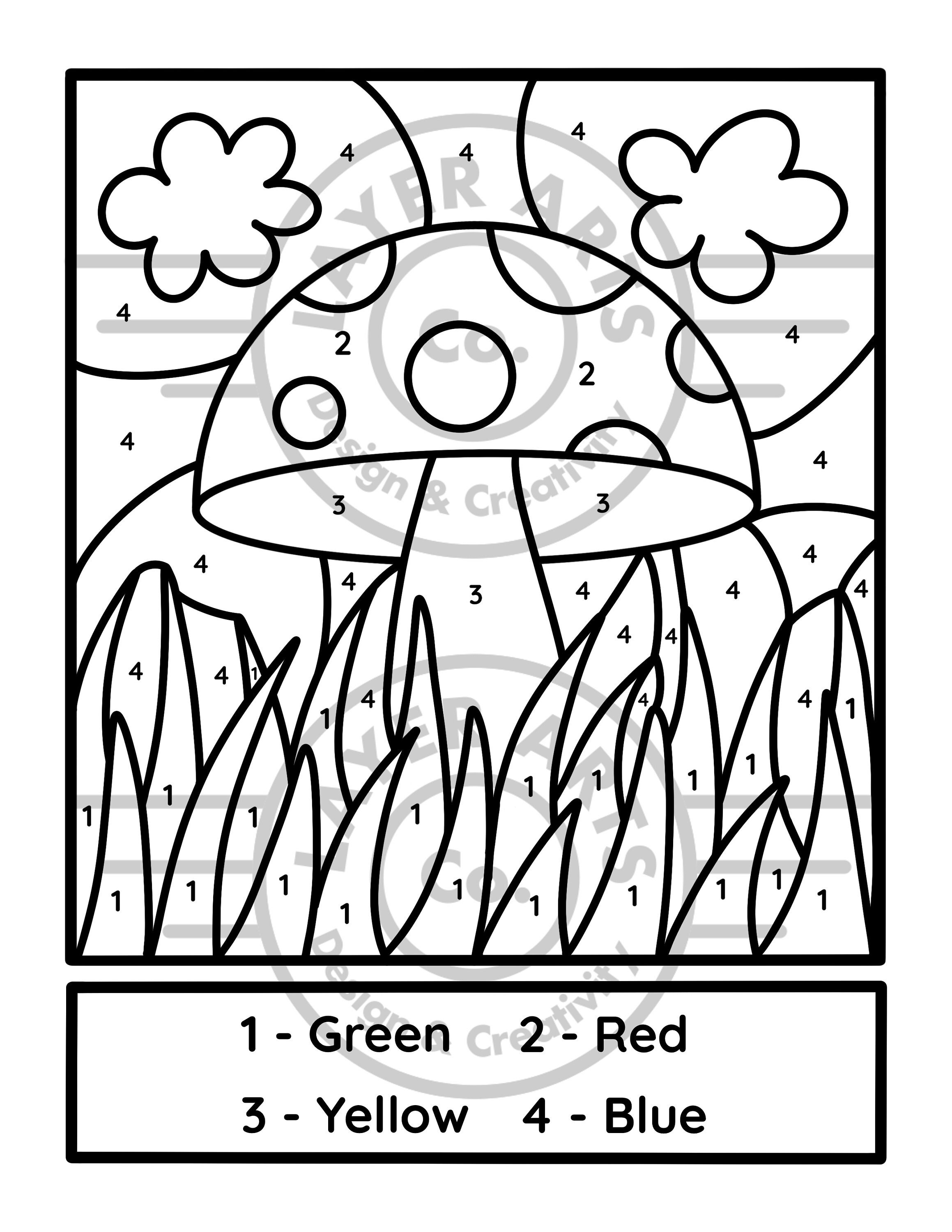 193 Summer Coloring by Numbers Printable 52