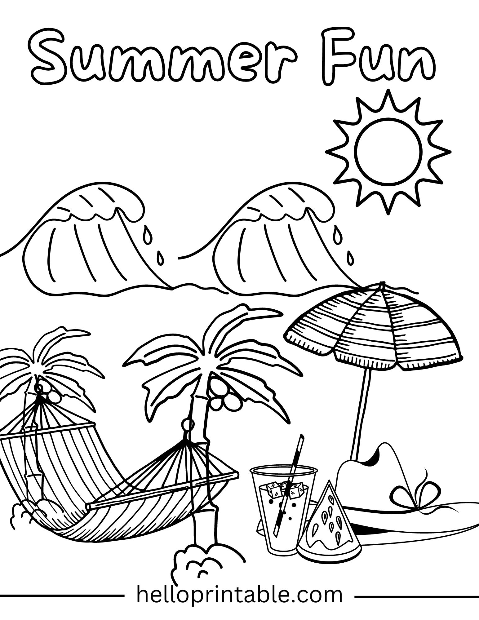 193 Summer Coloring by Numbers Printable 56