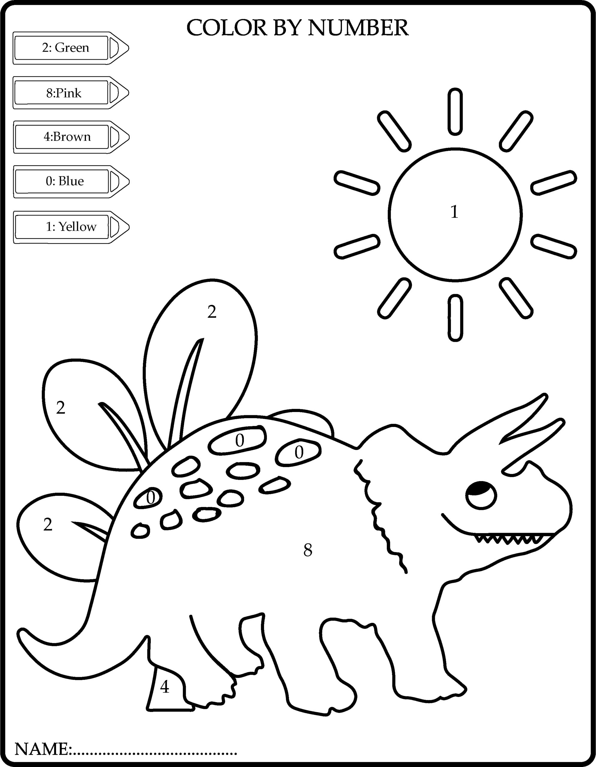 193 Summer Coloring by Numbers Printable 58