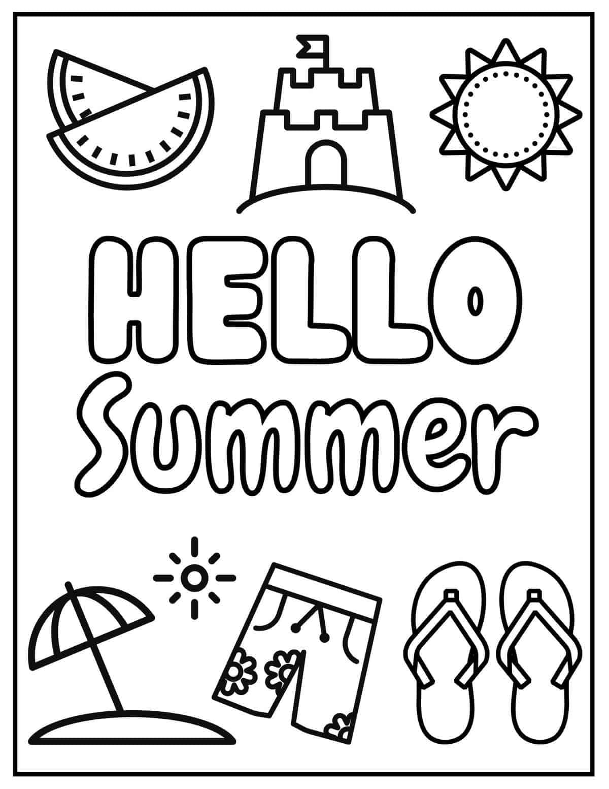 193 Summer Coloring by Numbers Printable 61