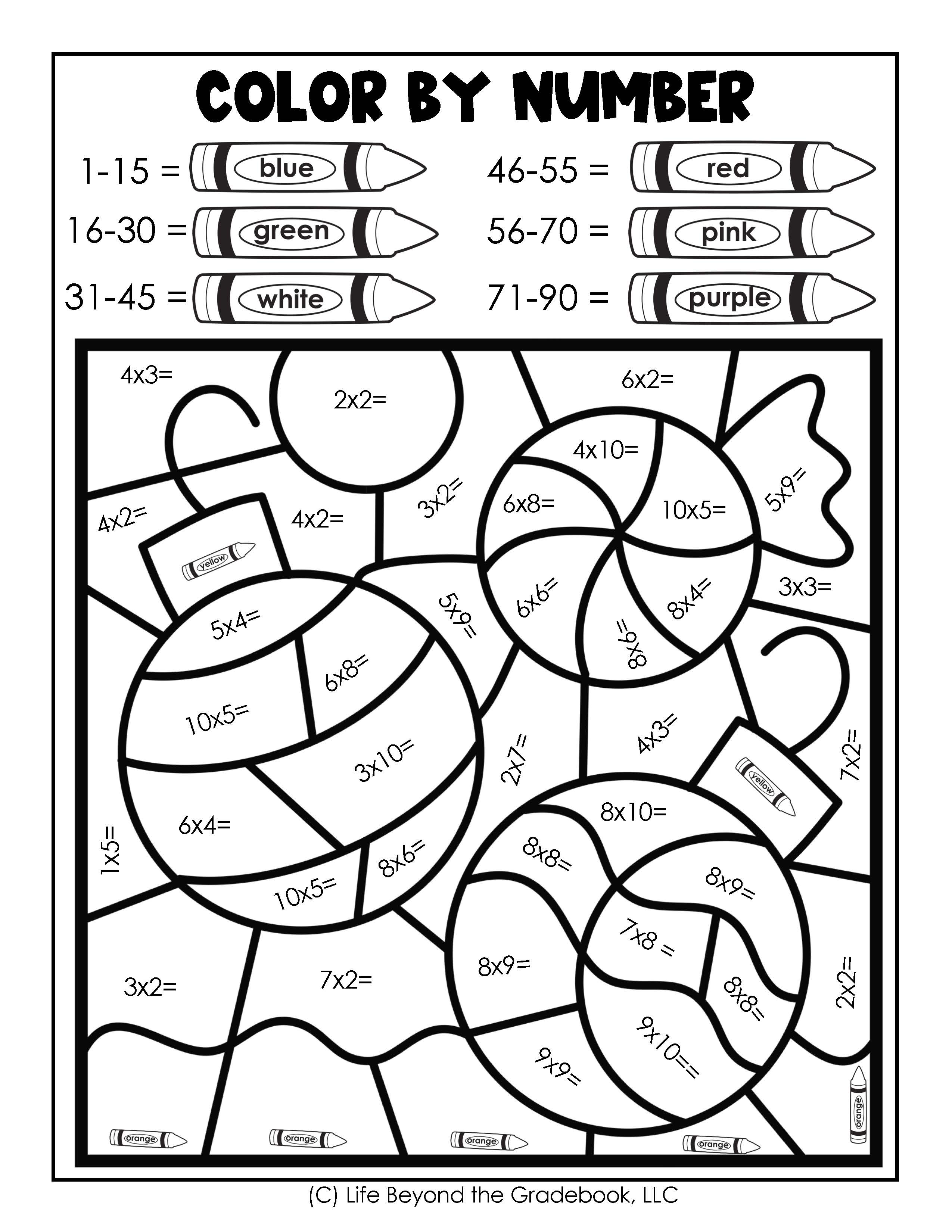 193 Summer Coloring by Numbers Printable 67