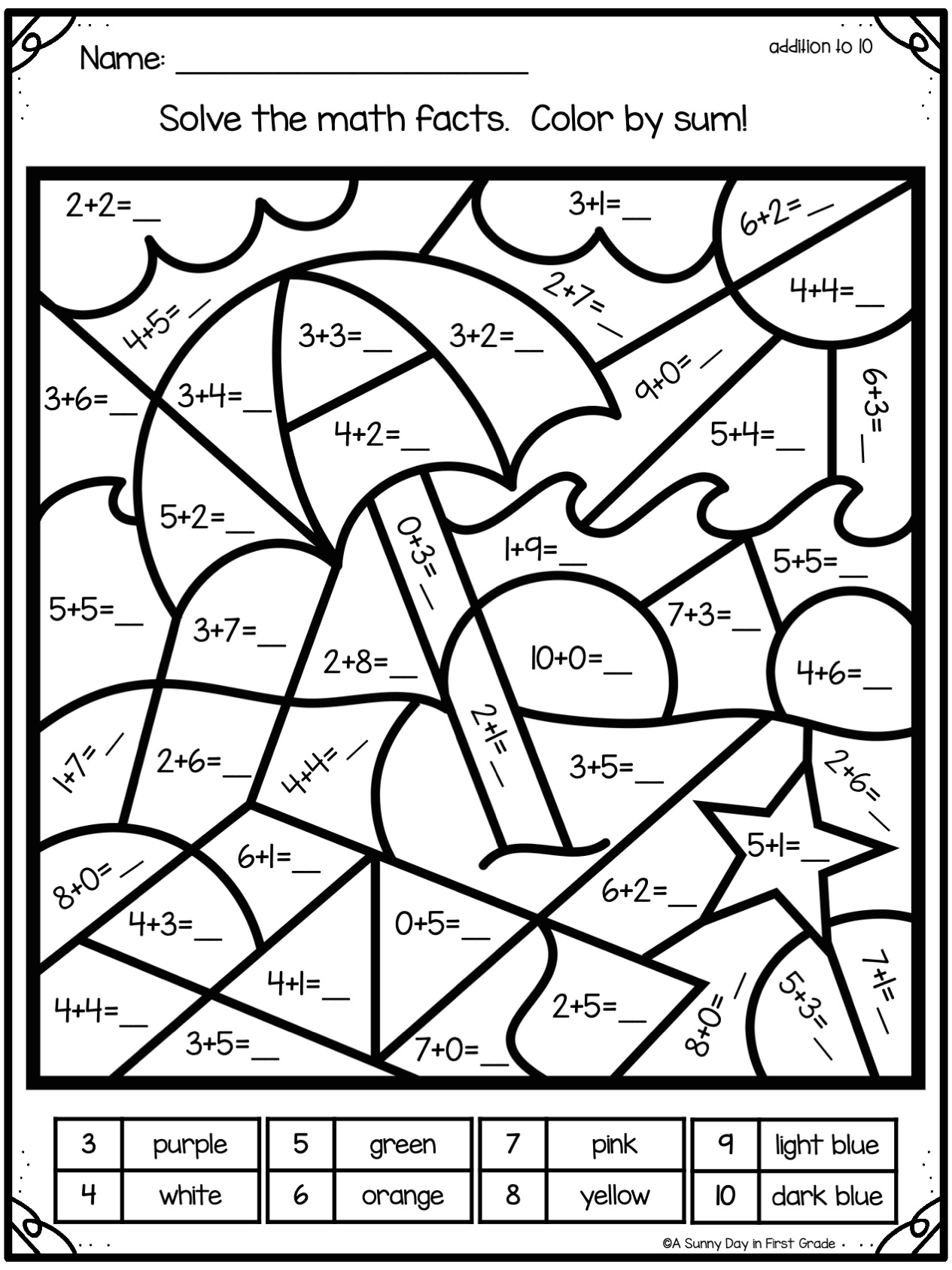 193 Summer Coloring by Numbers Printable 79