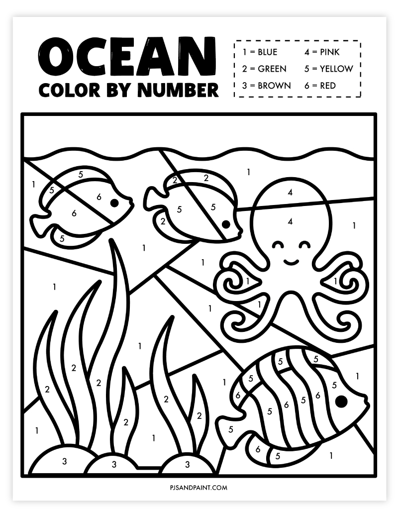 193 Summer Coloring by Numbers Printable 84