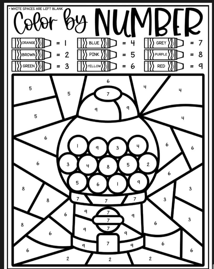 193 Summer Coloring by Numbers Printable 85