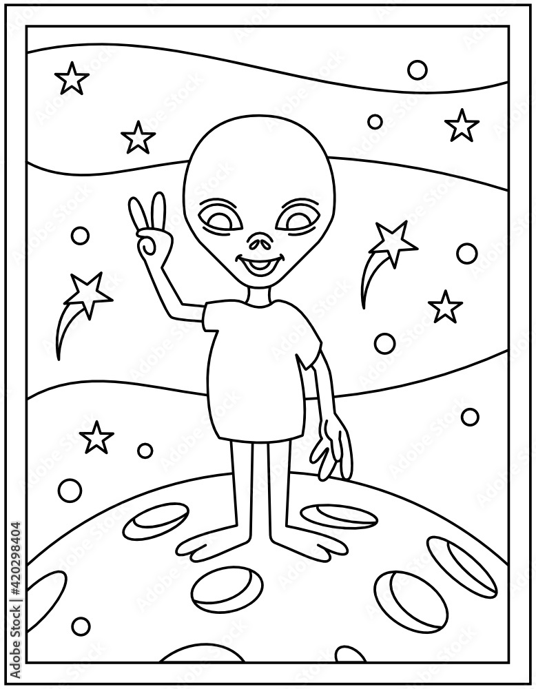 199+ Alien Coloring Pages 11