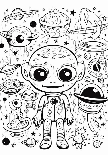 199+ Alien Coloring Pages 197