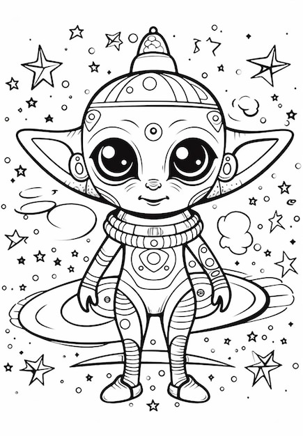 199+ Alien Coloring Pages 28