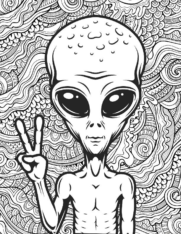 199+ Alien Coloring Pages 45