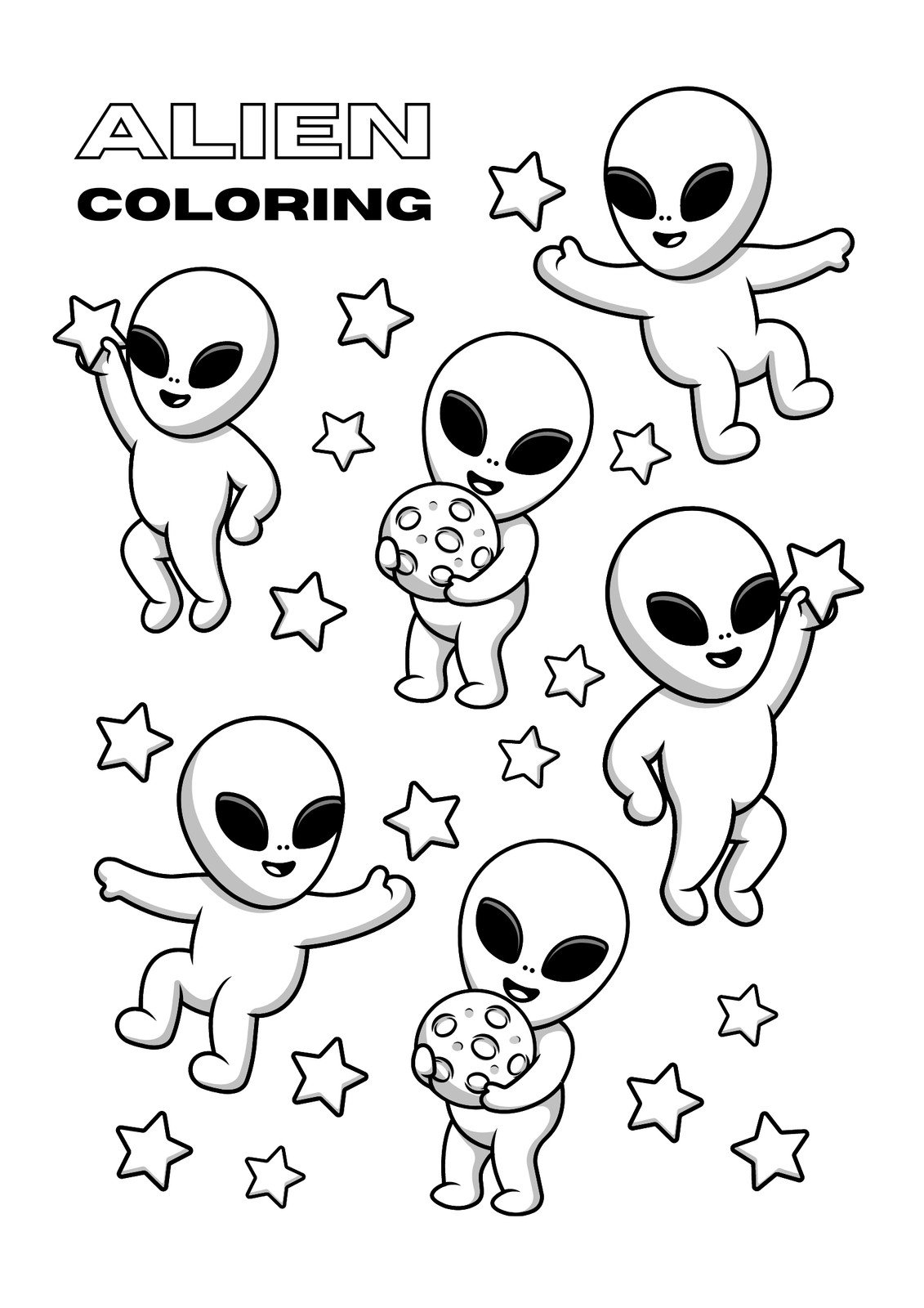 199+ Alien Coloring Pages 8