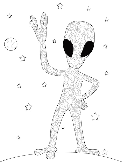 199+ Alien Coloring Pages 86