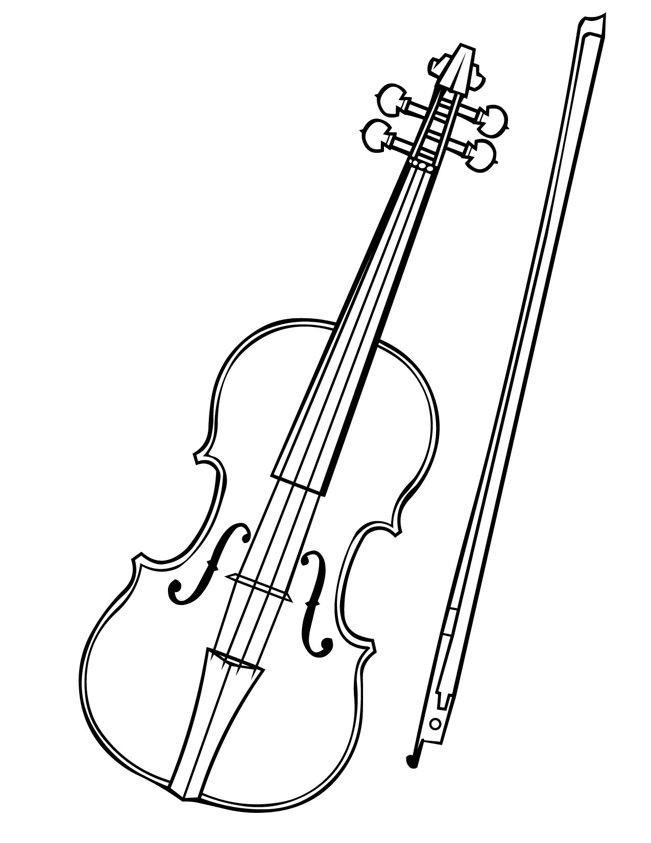 109 Violin Coloring Pages Printable 1