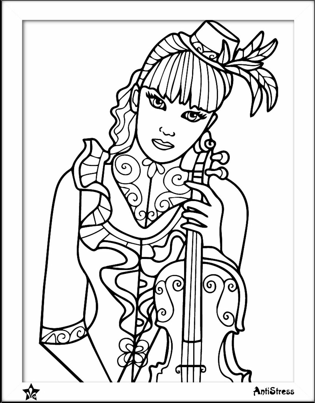 109 Violin Coloring Pages Printable 104