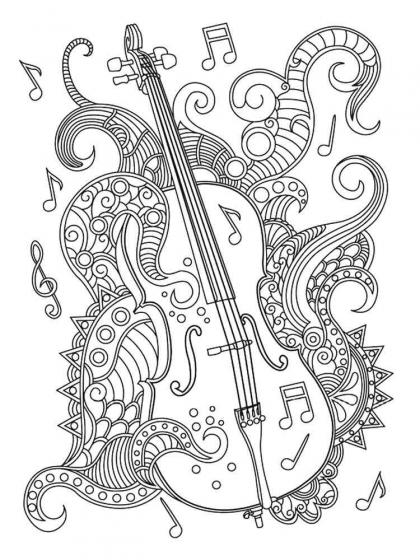 109 Violin Coloring Pages Printable 106