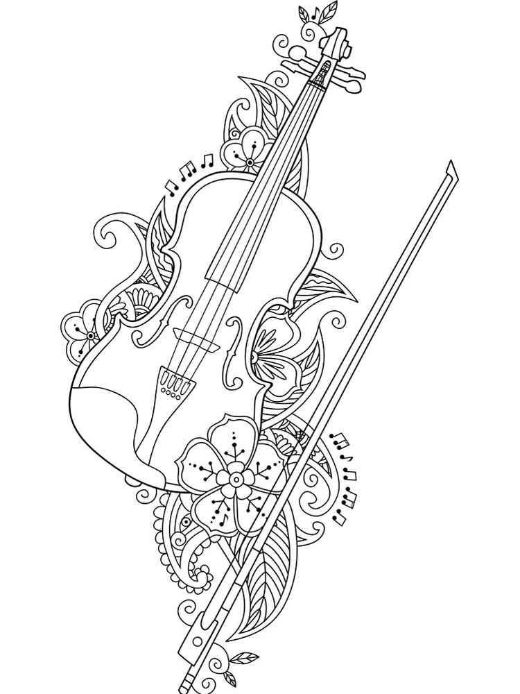 109 Violin Coloring Pages Printable 17