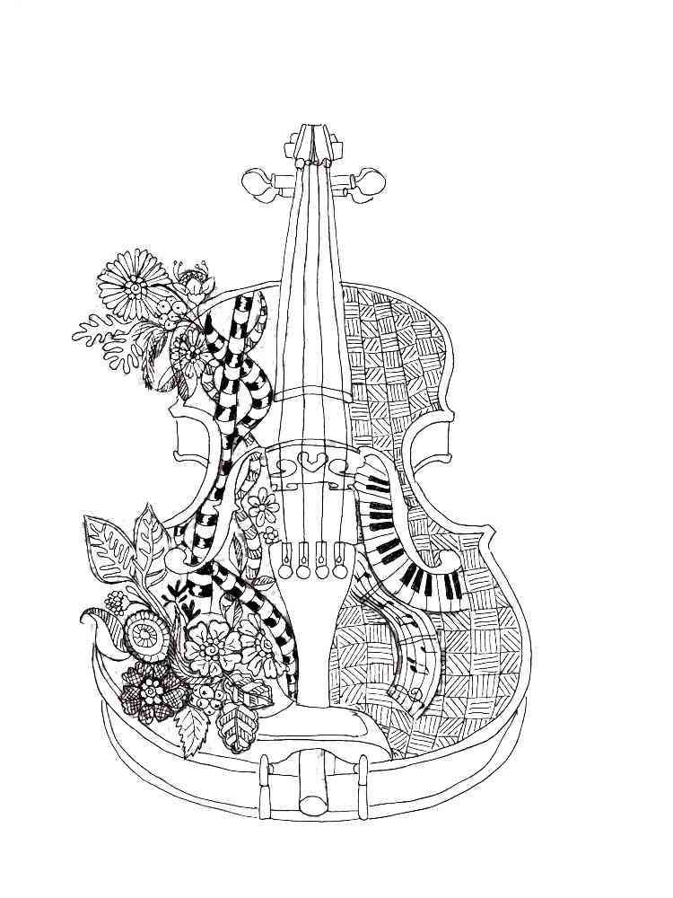 109 Violin Coloring Pages Printable 21