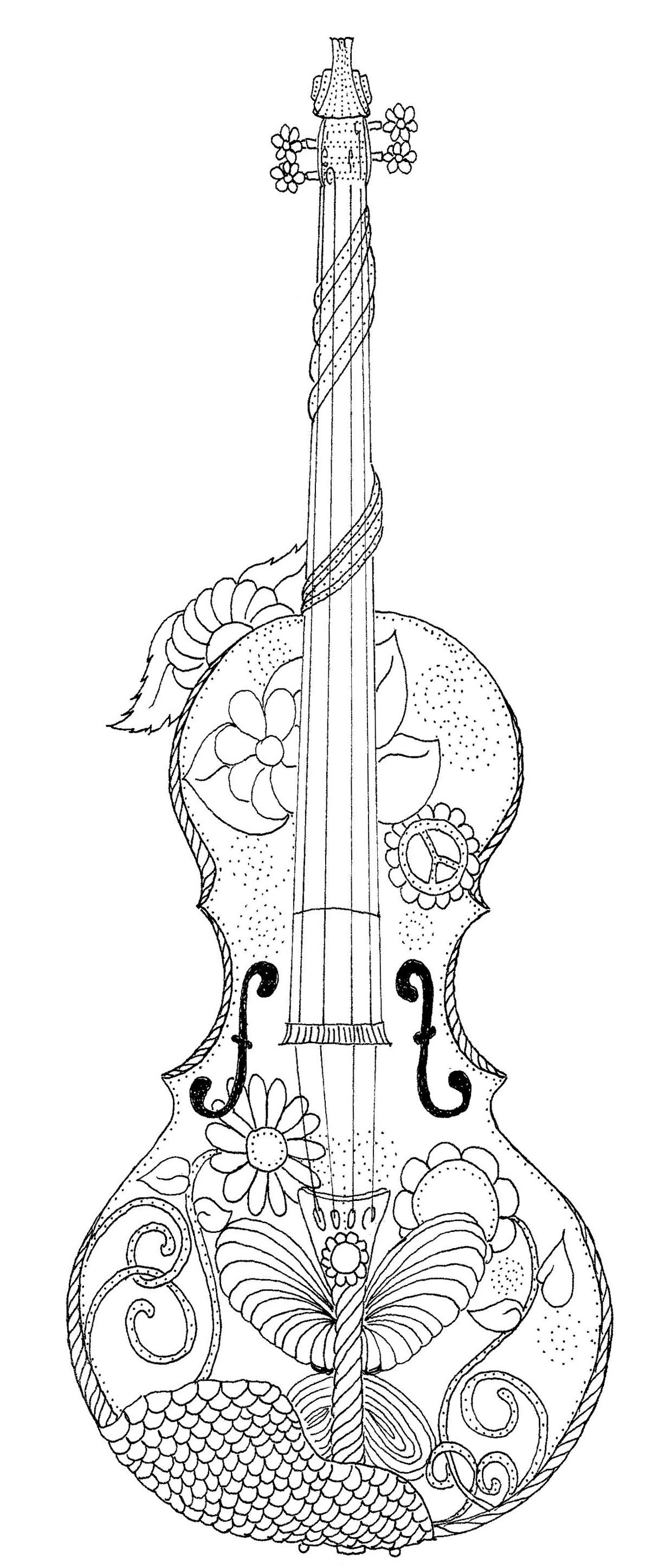 109 Violin Coloring Pages Printable 38