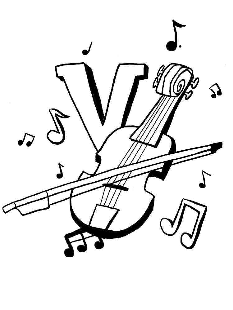 109 Violin Coloring Pages Printable 43