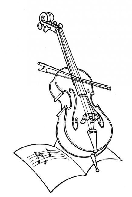 109 Violin Coloring Pages Printable 66