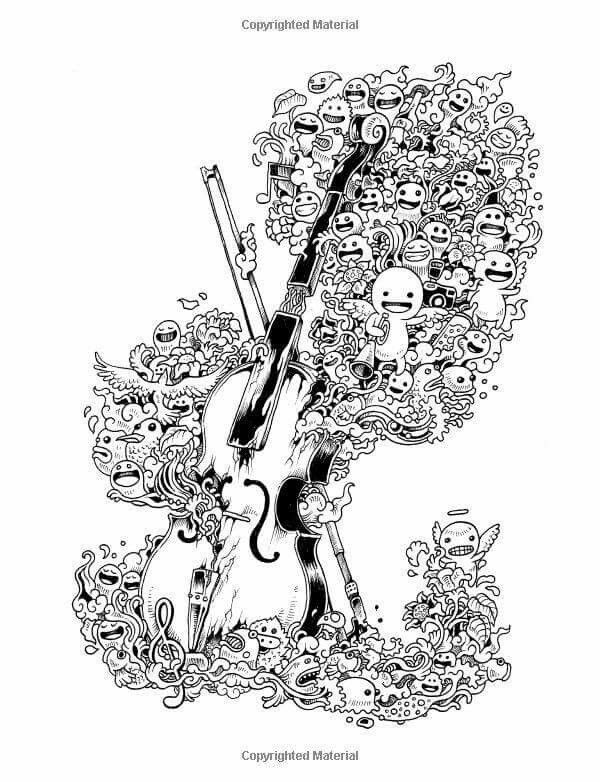 109 Violin Coloring Pages Printable 71