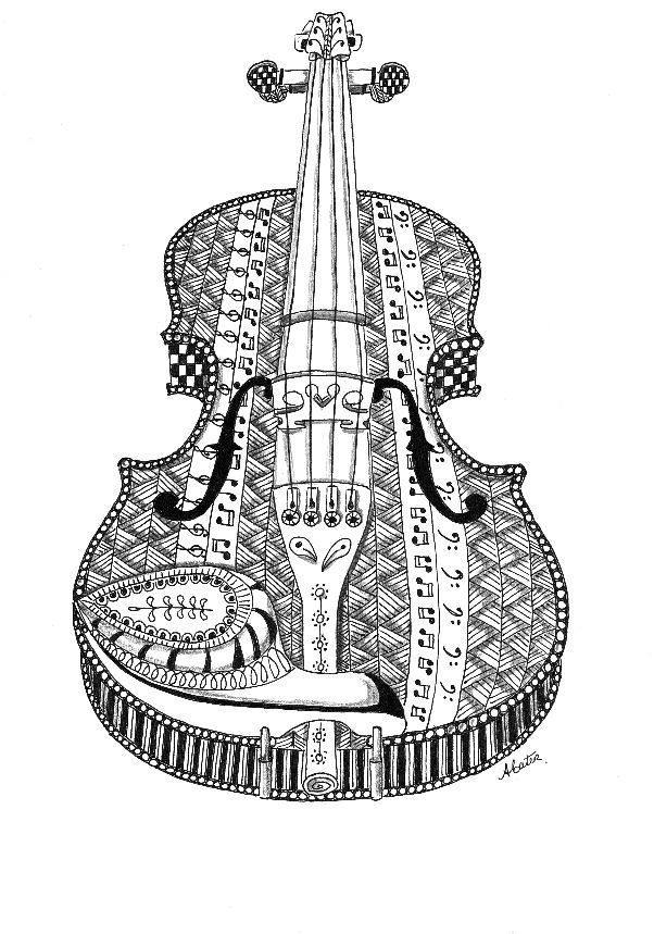 109 Violin Coloring Pages Printable 72