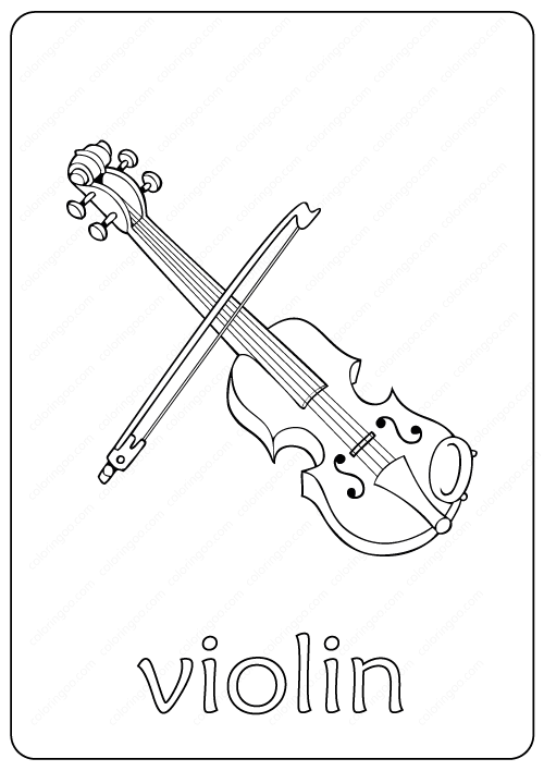 109 Violin Coloring Pages Printable 75