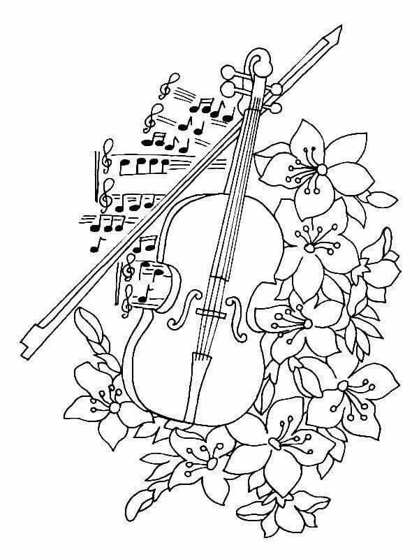 109 Violin Coloring Pages Printable 76