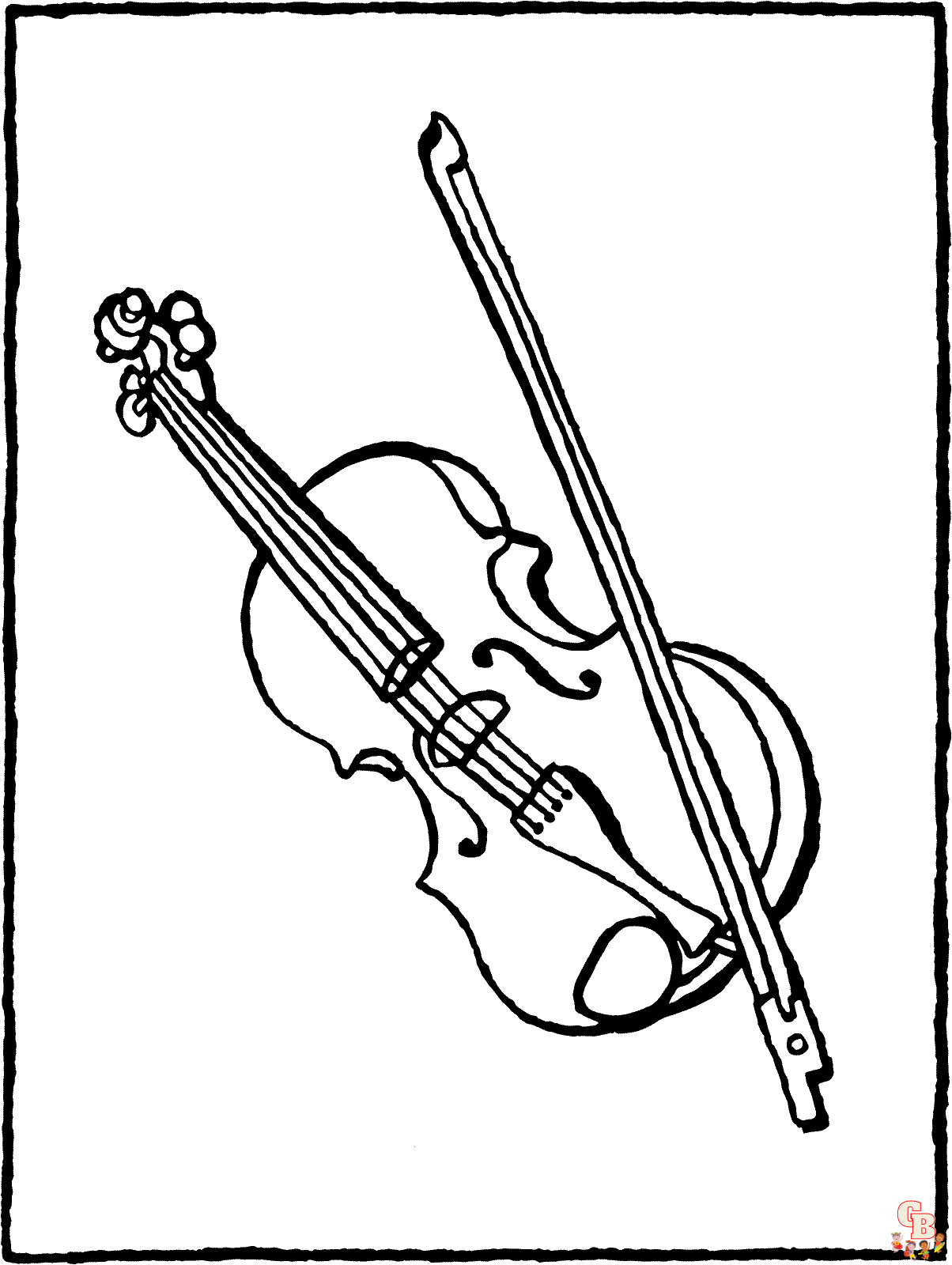 109 Violin Coloring Pages Printable 77