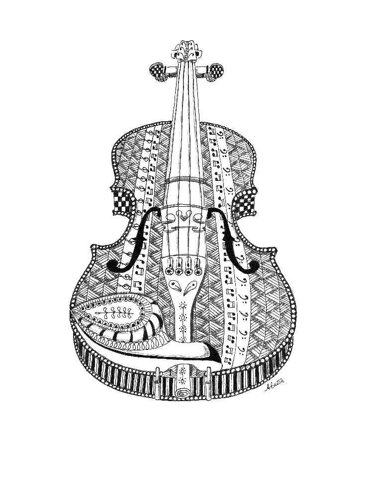 109 Violin Coloring Pages Printable 91