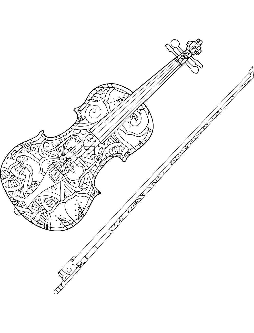 109 Violin Coloring Pages Printable 99