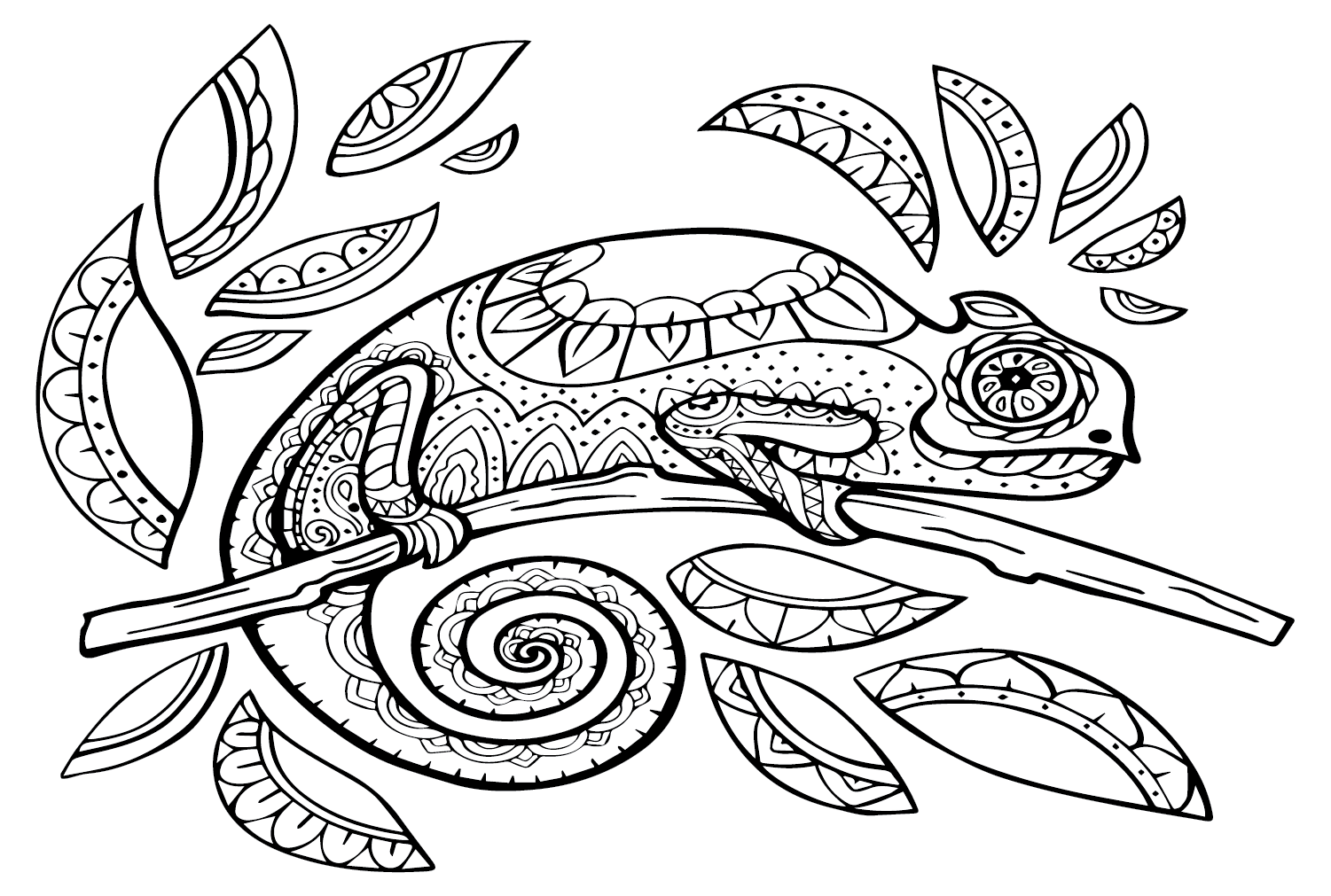 115 Chameleon Coloring Pages Printable 65