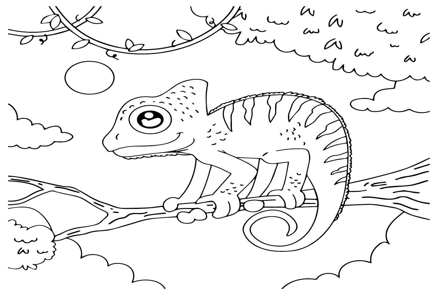 115 Chameleon Coloring Pages Printable 98