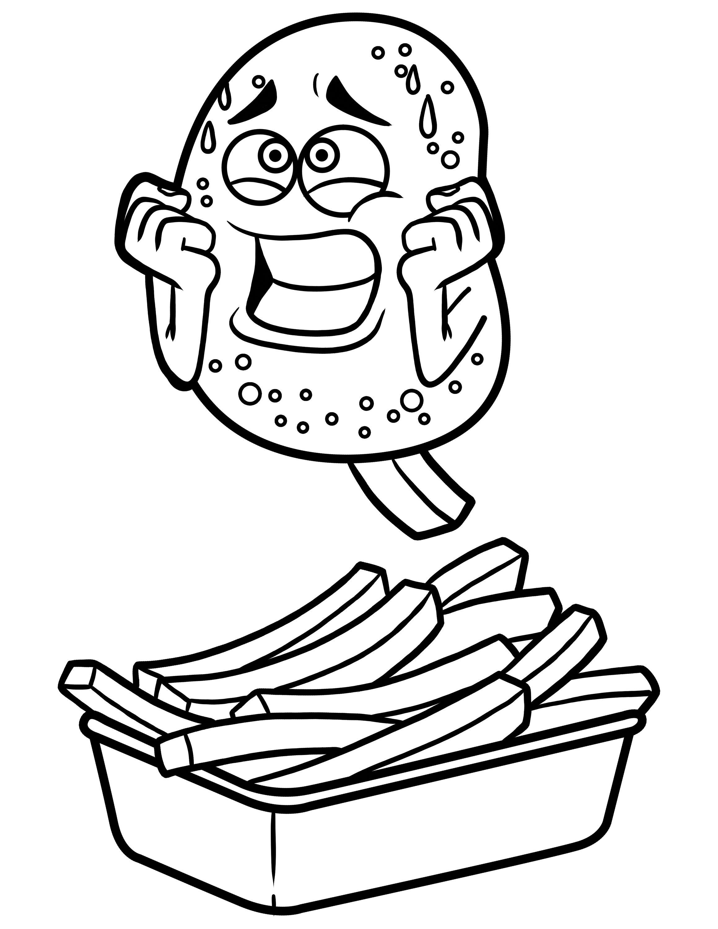 116 French Fries Coloring Pages Printable 100