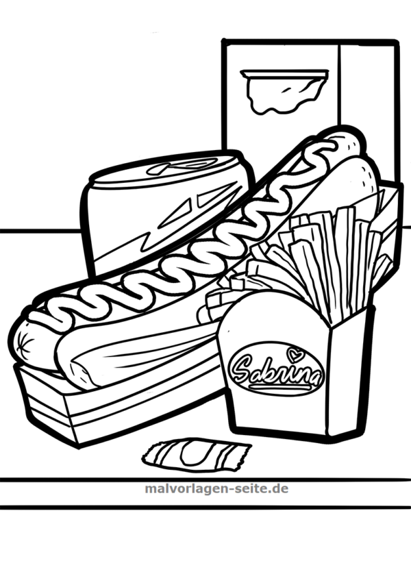 116 French Fries Coloring Pages Printable 20