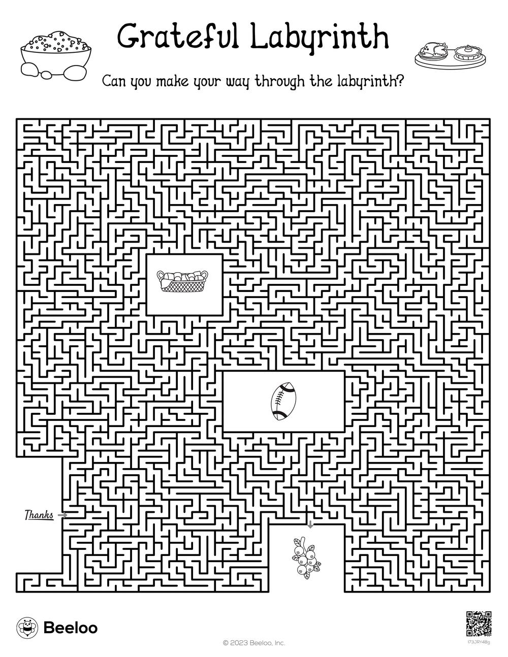 141 Challenging Thanksgiving Mazes Printable 100