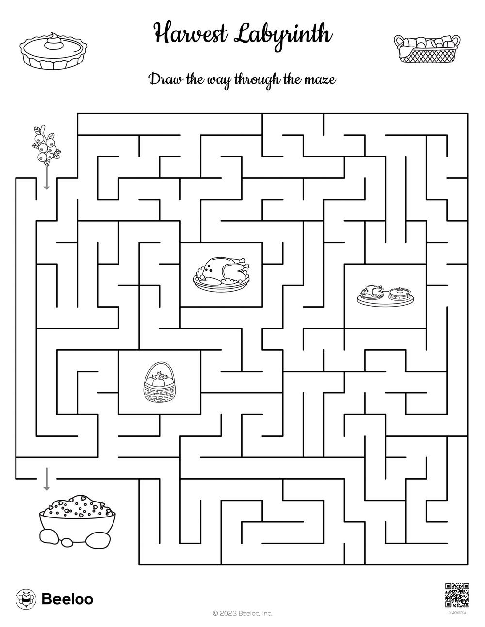 141 Challenging Thanksgiving Mazes Printable 102