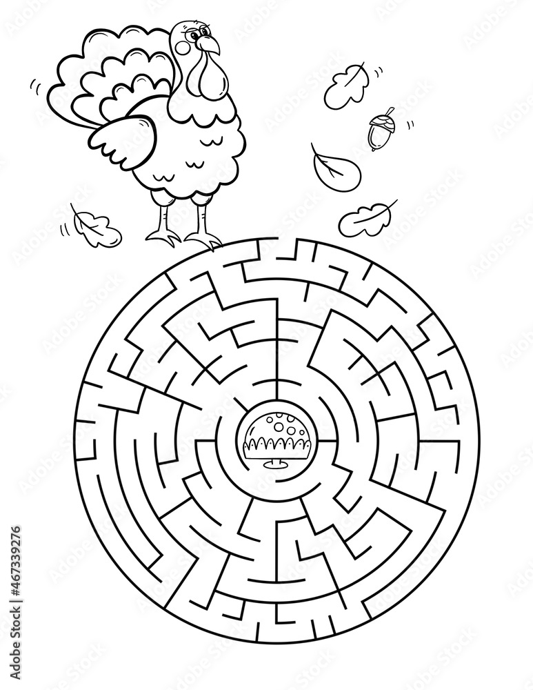 141 Challenging Thanksgiving Mazes Printable 109