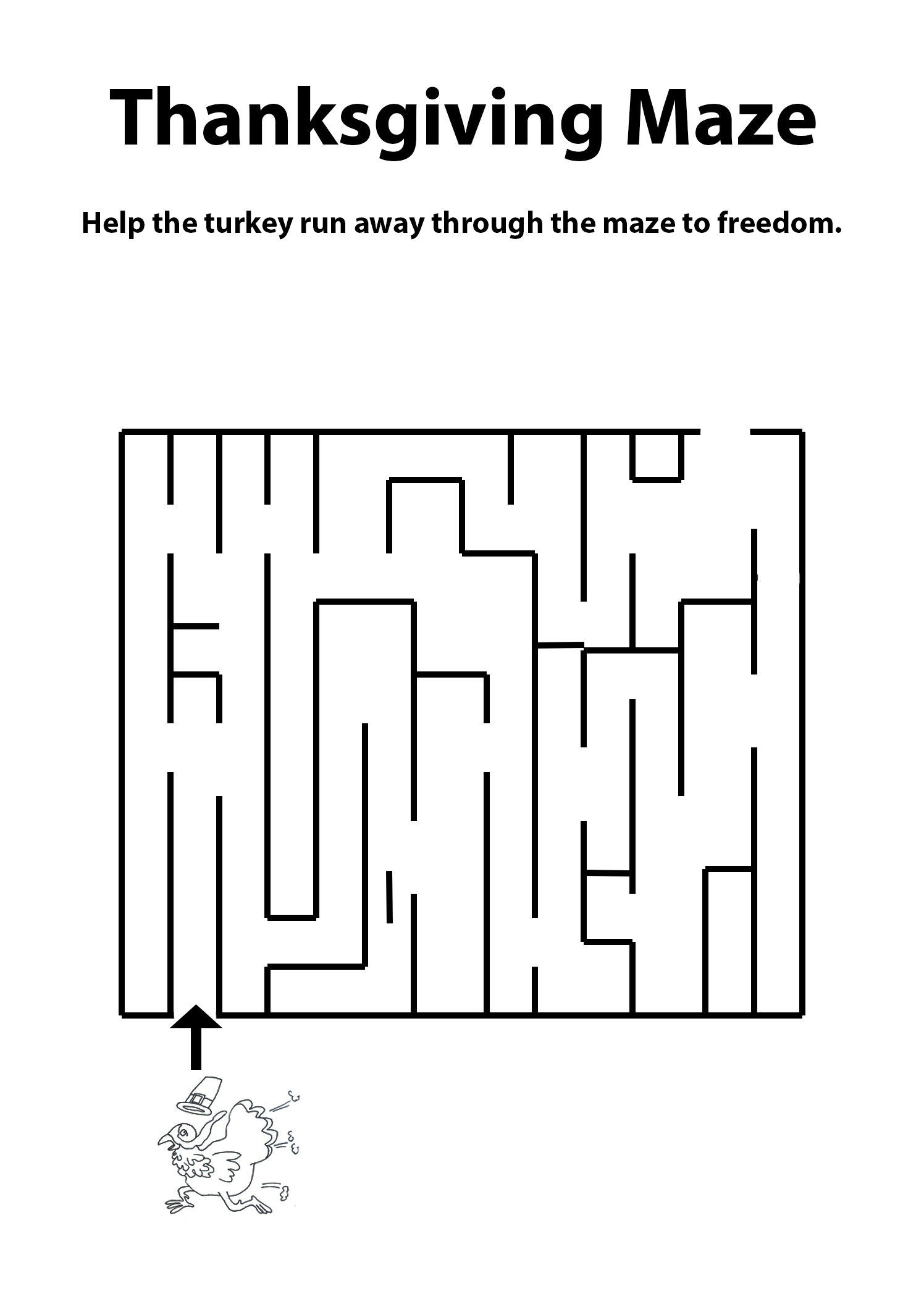 141 Challenging Thanksgiving Mazes Printable 110