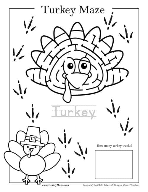 141 Challenging Thanksgiving Mazes Printable 111