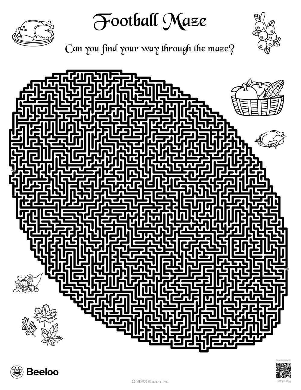 141 Challenging Thanksgiving Mazes Printable 115