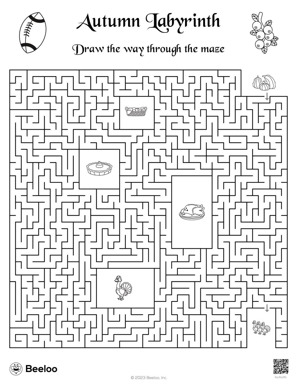 141 Challenging Thanksgiving Mazes Printable 116