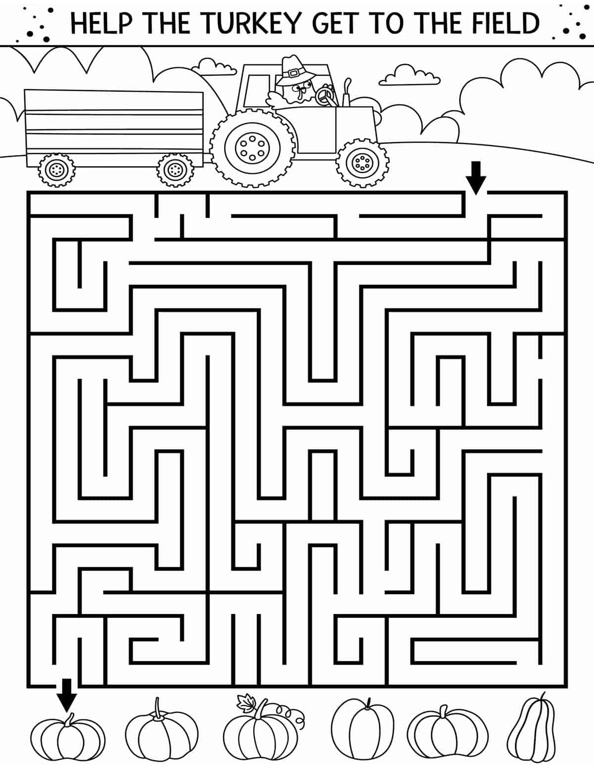 141 Challenging Thanksgiving Mazes Printable 130