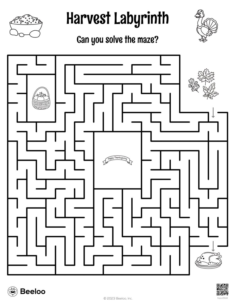 141 Challenging Thanksgiving Mazes Printable 132