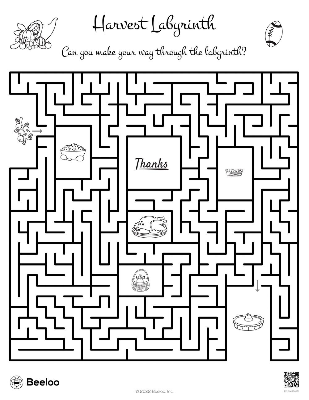 141 Challenging Thanksgiving Mazes Printable 134