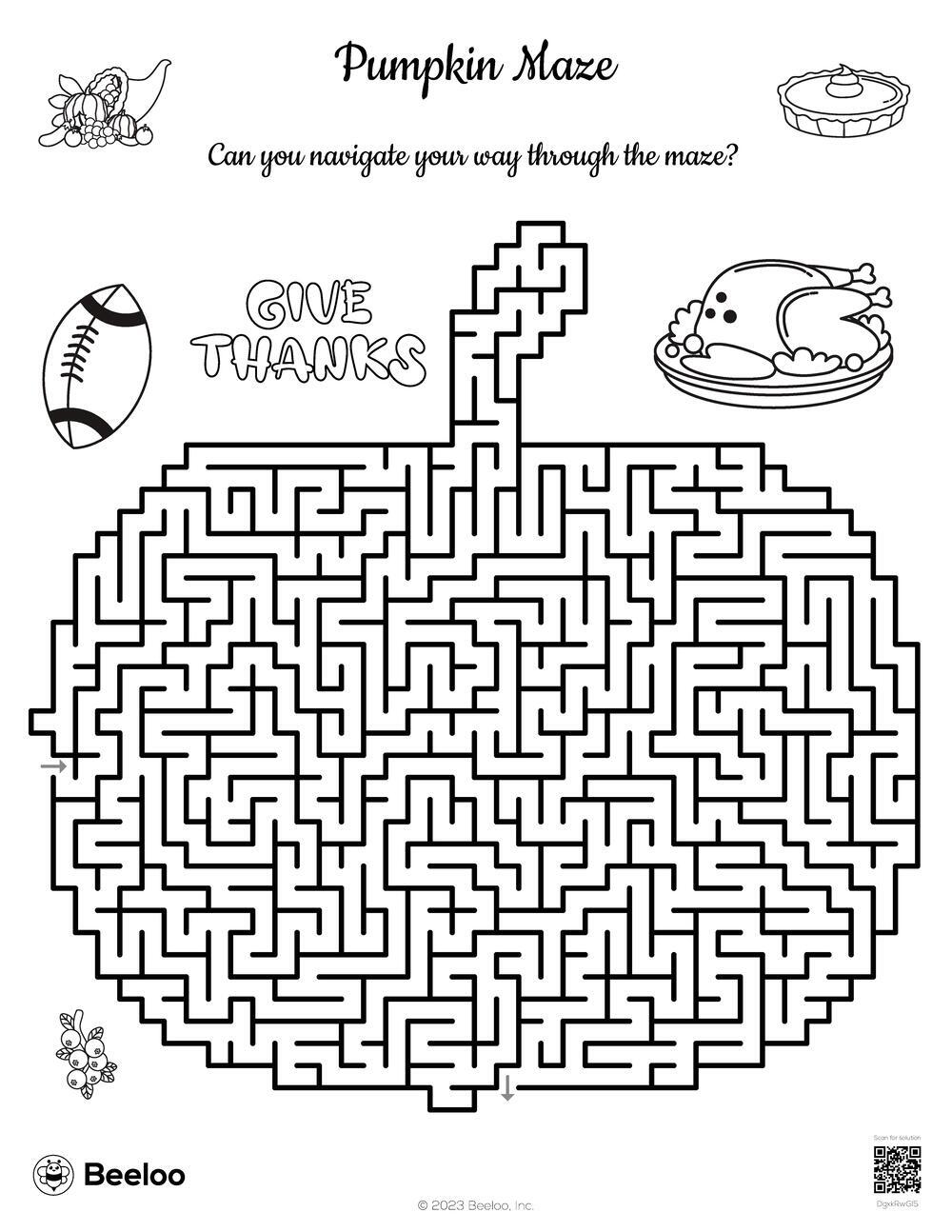 141 Challenging Thanksgiving Mazes Printable 21