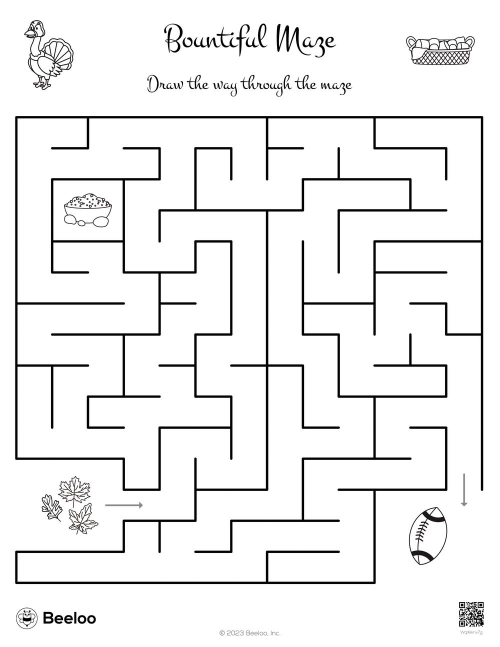 141 Challenging Thanksgiving Mazes Printable 25